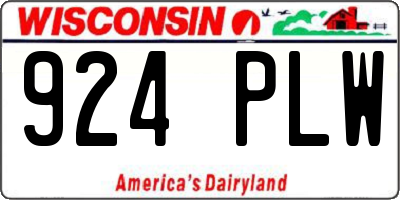 WI license plate 924PLW