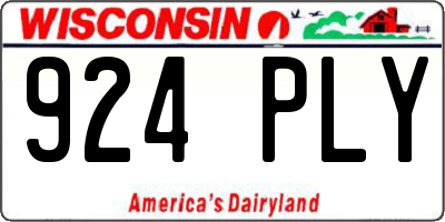 WI license plate 924PLY