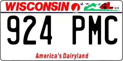 WI license plate 924PMC