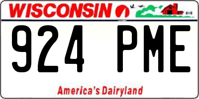 WI license plate 924PME