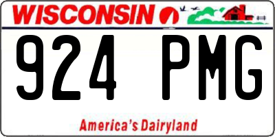 WI license plate 924PMG