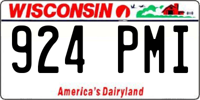 WI license plate 924PMI