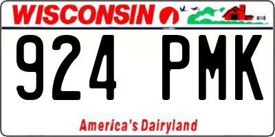 WI license plate 924PMK
