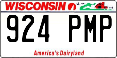 WI license plate 924PMP