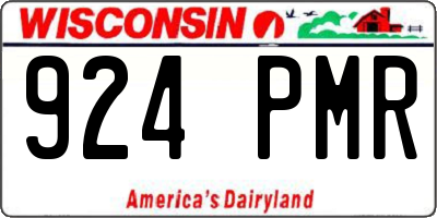 WI license plate 924PMR