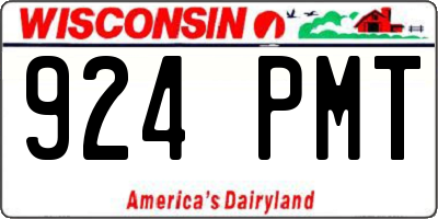 WI license plate 924PMT