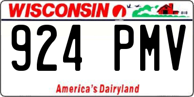 WI license plate 924PMV