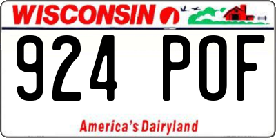 WI license plate 924POF