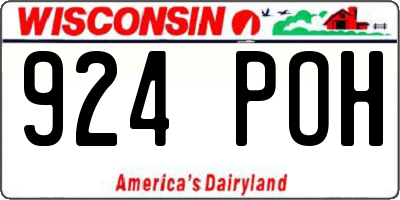 WI license plate 924POH