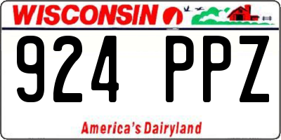 WI license plate 924PPZ