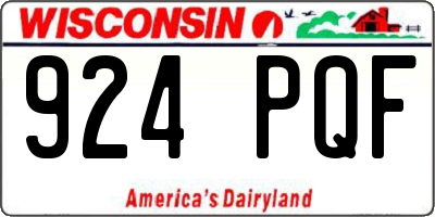 WI license plate 924PQF