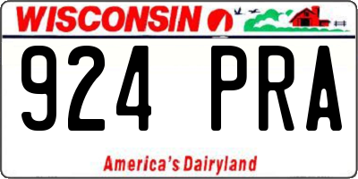 WI license plate 924PRA
