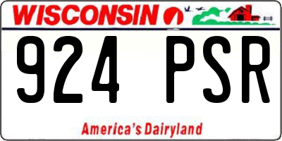 WI license plate 924PSR
