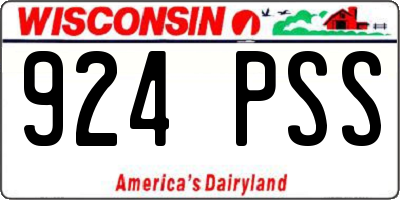 WI license plate 924PSS