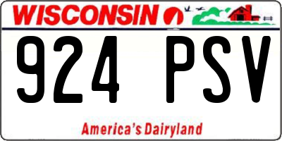 WI license plate 924PSV