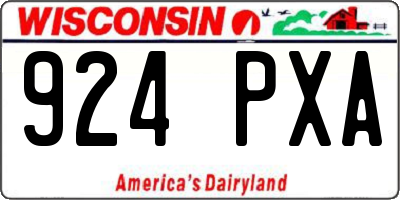 WI license plate 924PXA
