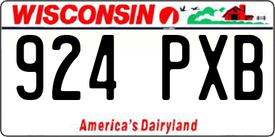 WI license plate 924PXB