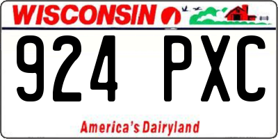 WI license plate 924PXC