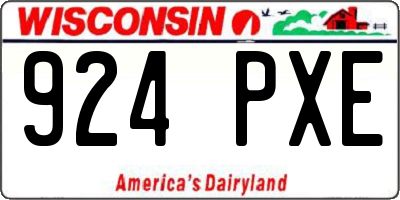 WI license plate 924PXE