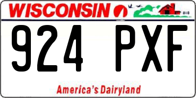 WI license plate 924PXF