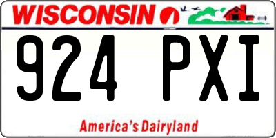 WI license plate 924PXI