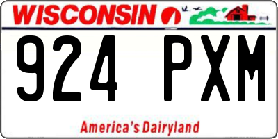 WI license plate 924PXM