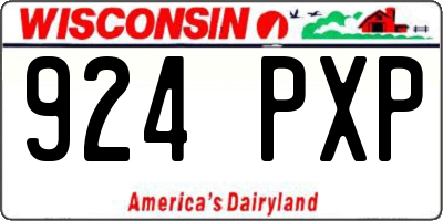 WI license plate 924PXP