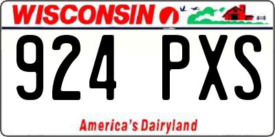 WI license plate 924PXS