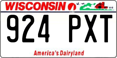 WI license plate 924PXT
