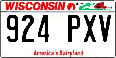 WI license plate 924PXV