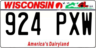 WI license plate 924PXW
