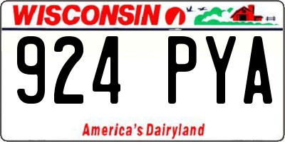 WI license plate 924PYA