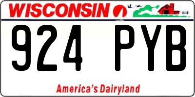 WI license plate 924PYB