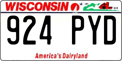 WI license plate 924PYD