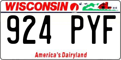 WI license plate 924PYF