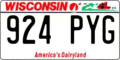 WI license plate 924PYG
