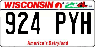 WI license plate 924PYH