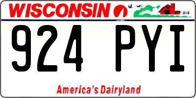WI license plate 924PYI
