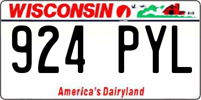 WI license plate 924PYL
