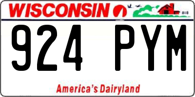 WI license plate 924PYM