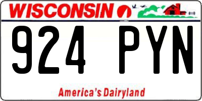 WI license plate 924PYN