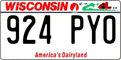 WI license plate 924PYO