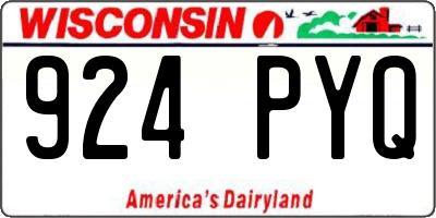 WI license plate 924PYQ