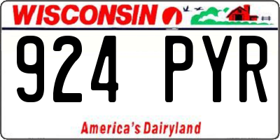 WI license plate 924PYR