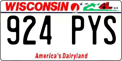 WI license plate 924PYS