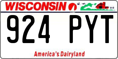 WI license plate 924PYT