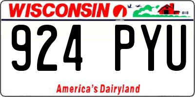 WI license plate 924PYU
