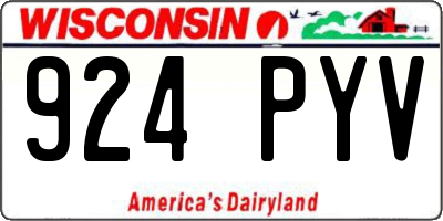 WI license plate 924PYV