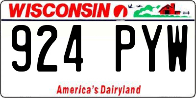 WI license plate 924PYW