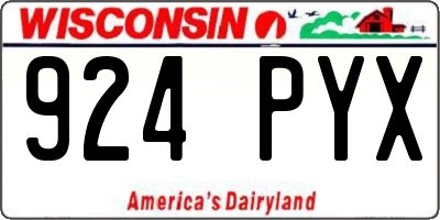WI license plate 924PYX